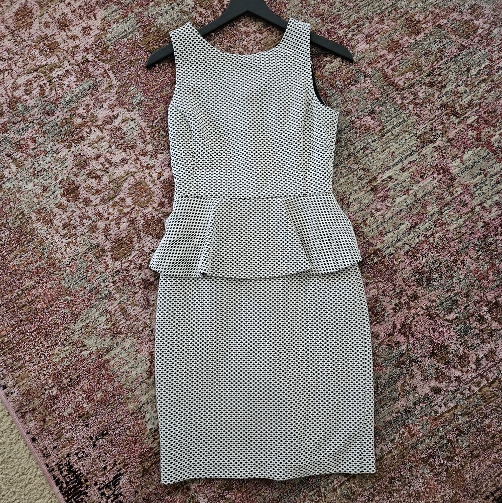 Banana Republic Black and White Peplum Dress